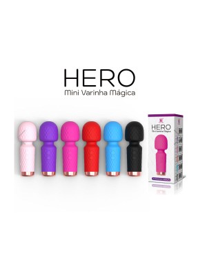 Mini Varinha Mágica Hero Recarregável com 10 modos de Vibração Vip Mix