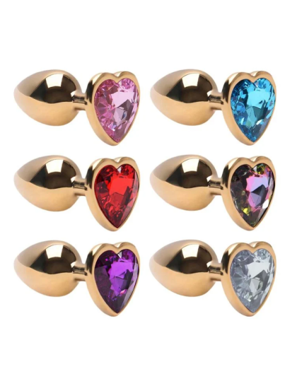 Plug Anal metal Coração Dourado P