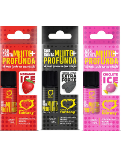 GARGANTA MUITO MAIS PROFUNDA ICE DESSENSIBILIZANTE EM SPRAY BEIJÁVEL 15ML SEXY FANTASY
