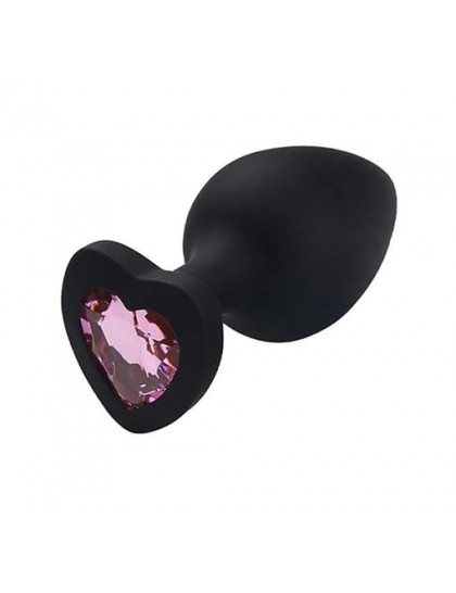 PLUG ANAL  G  DE CORAÇÃO EM SILICONE COM PEDRA