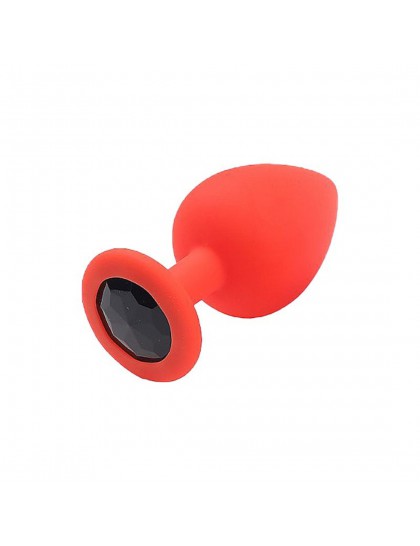 PLUG ANAL  P REDONDO EM SILICONE COM PEDRA